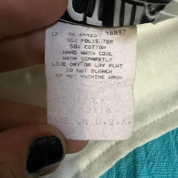 Vintage 70s Act III chevron color block blouse M/L - Picture 7 of 7